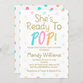 Pink Ballon Ready To Pop Baby Shower Invitation (Front/Back)