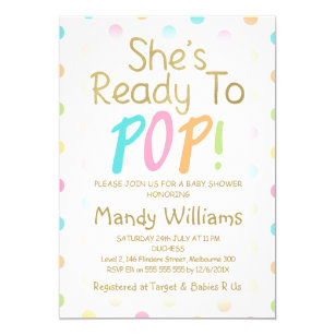 Pink Ballon Ready To Pop Baby Shower Invitation Pink Ballon Ready To Pop Baby Shower Invitation
