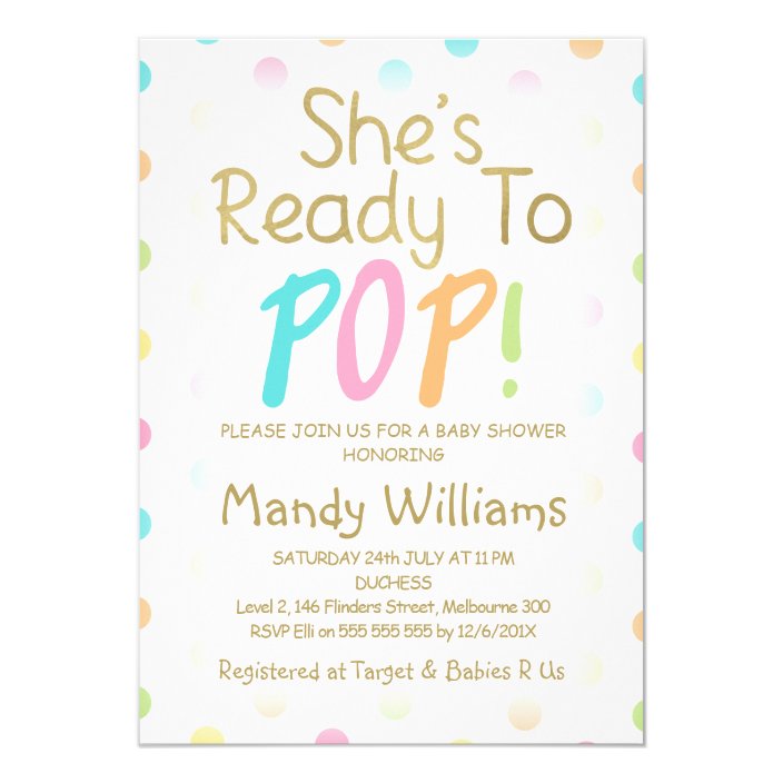 Pink Ballon Ready To Pop Baby Shower Invitation Zazzle Ready To Pop Baby Shower Invitation