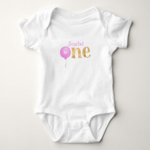Pink Balloon 1st Birthday Baby Bodysuit