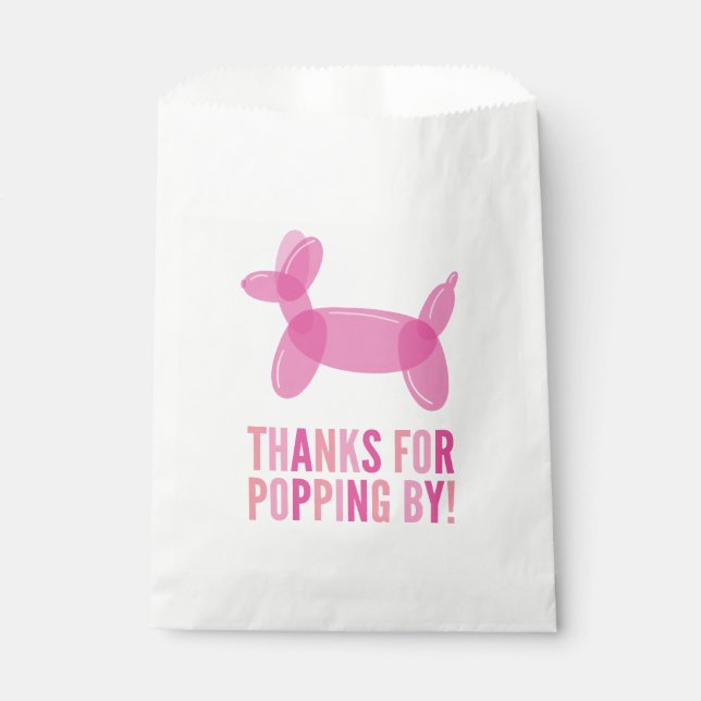 Pink Balloon Animal Favor Bags (Front)