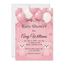 Pink Balloon baby shower Invitation