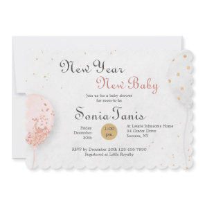 Pink Balloon Baby Shower Invitation