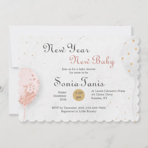 Pink Balloon Baby Shower Invitation