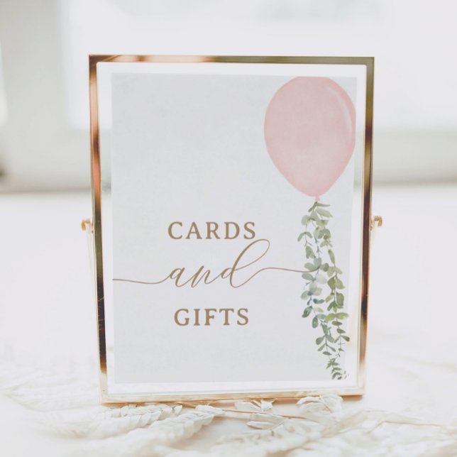 Pink Balloon Birthday Cards and Gifts Sign (Creator Uploaded)