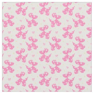 Pink Balloon Dog Pattern Fabric