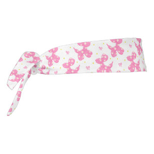 Pink Balloon Dog Pattern Tie Headband