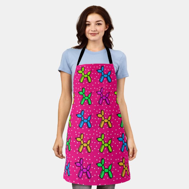 Pink Balloon Dogs Twister Apron (Worn)