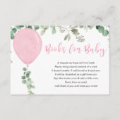 Pink balloon eucalyptus greenery books for baby en enclosure card (Front)