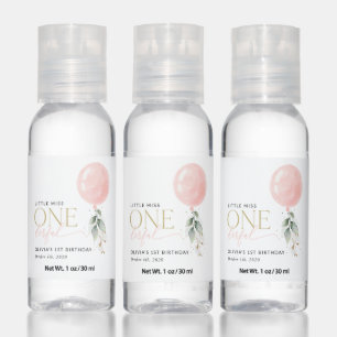 Pink Balloon, Eucalyptus, Greenery, First Birthday Hand Sanitizer