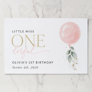 Pink Balloon, Eucalyptus, Greenery, First Birthday Paper Pad