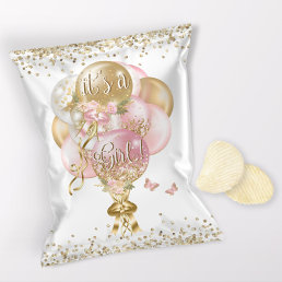 Pink Balloon Girl Baby Shower Chip Bag Wrappers