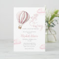 Pink Balloon Girl QR Code Photo Baby Shower Invitation | Zazzle