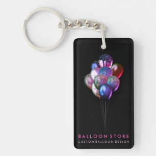 Pink Balloon Glitter Detail Planning Party Keychain
