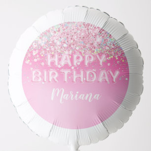 Pink Balloon Glitter Girl Birthday Party