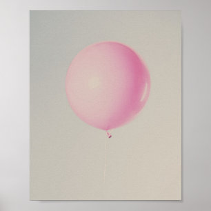 Pink Balloon Minimalist Photography Poster