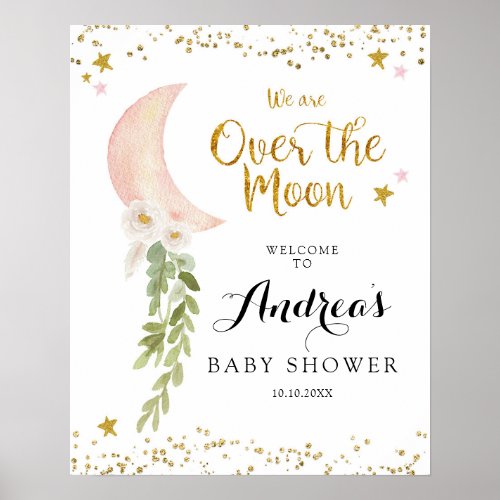 Pink Balloon Over The Moon Welcome Sign