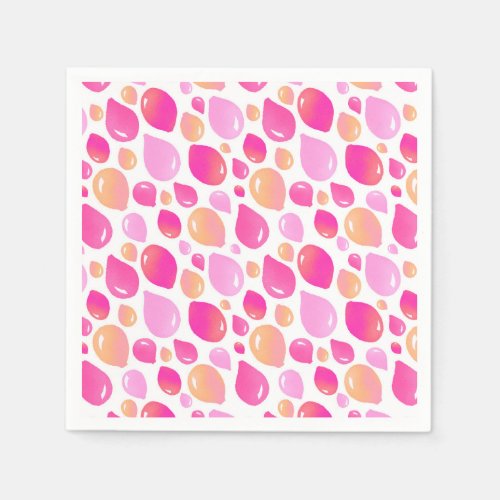 Pink Balloon Pattern Baby Girl Baby Shower Napkins