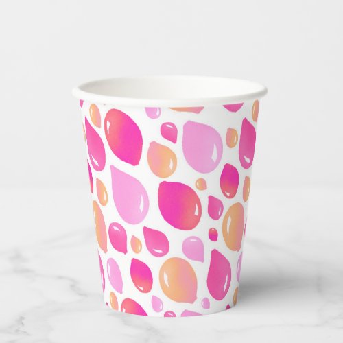 Pink Balloon Pattern Baby Girl Baby Shower Paper Cups