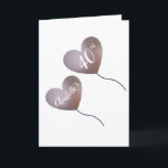 pink balloon personalized 40th birthday card<br><div class="desc">Personalized pink balloon 40th birthday card.
Perfect for a wife,  daughter,  niece or friend who is turning forty.
The name,  age and inside message can all be personalized to create a modern and pretty card for the woman who is turning forty.</div>