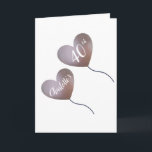 pink balloon personalized 40th birthday card<br><div class="desc">Personalized pink balloon 40th birthday card.
Perfect for a wife,  daughter,  niece or friend who is turning forty.
The name,  age and inside message can all be personalized to create a modern and pretty card for the woman who is turning forty.</div>