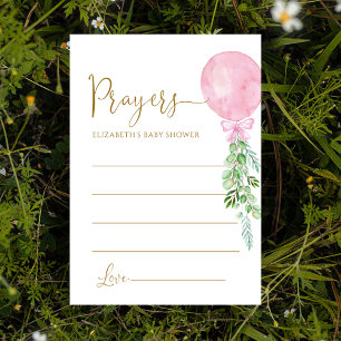 Pink Balloon Prayers For Baby Enclosure Card