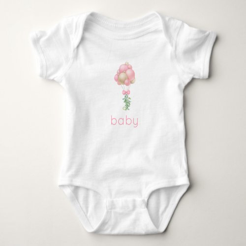 Pink Balloons Baby Bodysuit