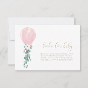 Pink Balloons Books For Baby Request Card