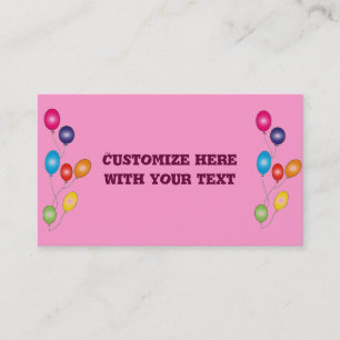 Pink Balloons business cards