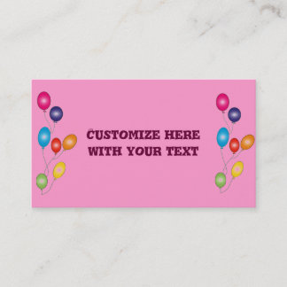 Pink Balloons business cards