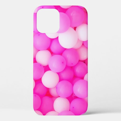 Pink Balloons Festive Background Design iPhone 12 Case