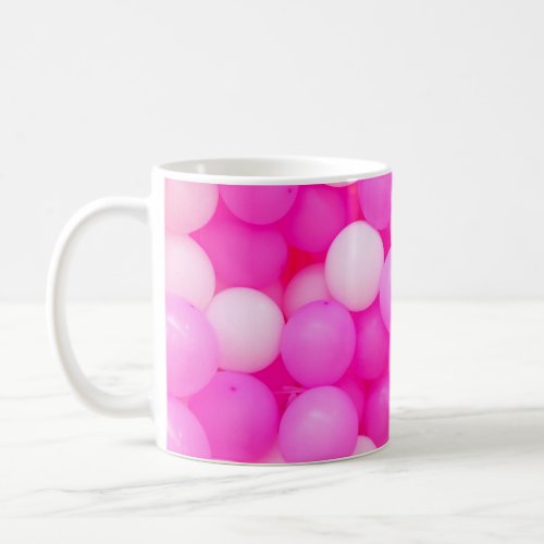 Pink Balloons Festive Background Design Coffee Mug