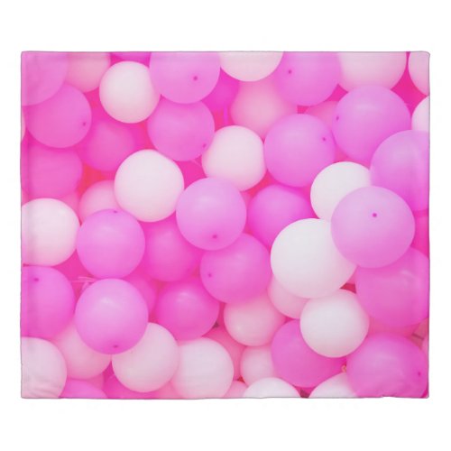Pink Balloons Festive Background Design Duvet Cover