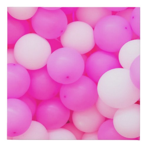 Pink Balloons Festive Background Design Faux Canvas Print