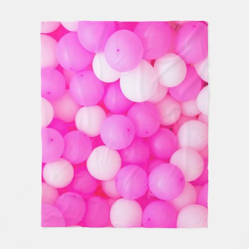 Pink Balloons Festive Background Design Fleece Blanket