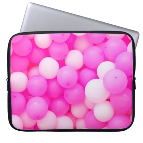 Pink Balloons Festive Background Design Laptop Sleeve