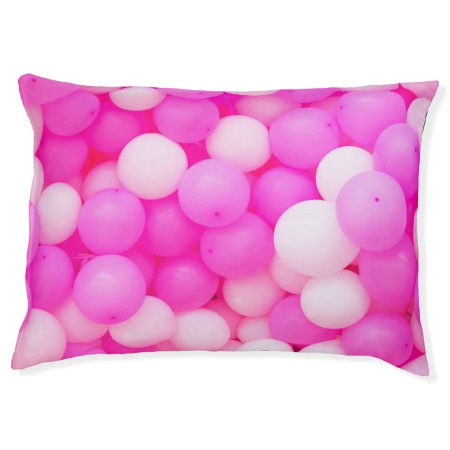 Pink Balloons Festive Background Design. Pet Bed (Front)