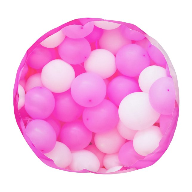 Pink Balloons Festive Background Design. Pouf (Bottom)