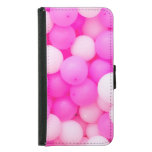 Pink Balloons Festive Background Design. Samsung Galaxy S5 Wallet Case