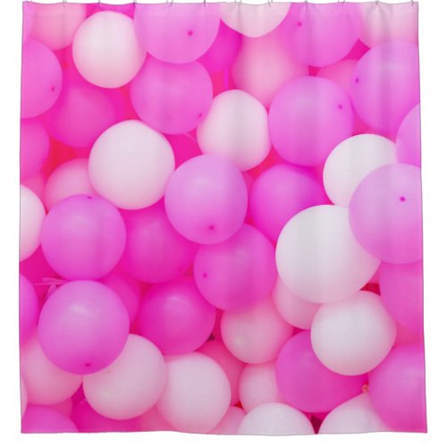Pink Balloons Festive Background Design Shower Curtain