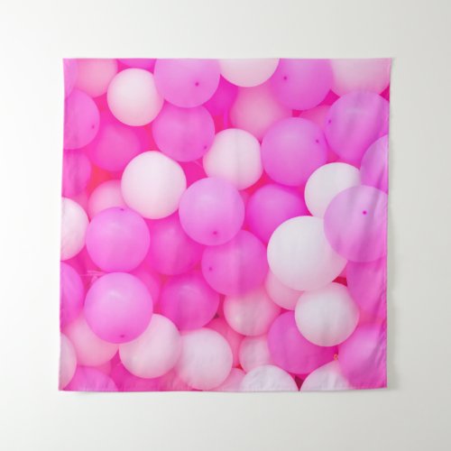 Pink Balloons Festive Background Design Tapestry