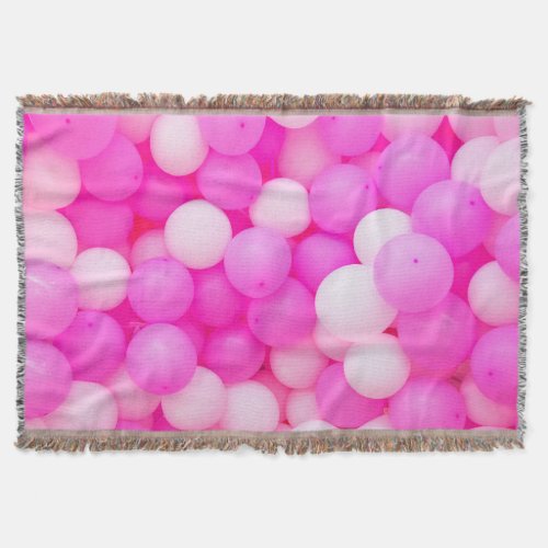 Pink Balloons Festive Background Design Throw Blanket