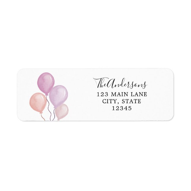 Pink Balloons Label (Front)