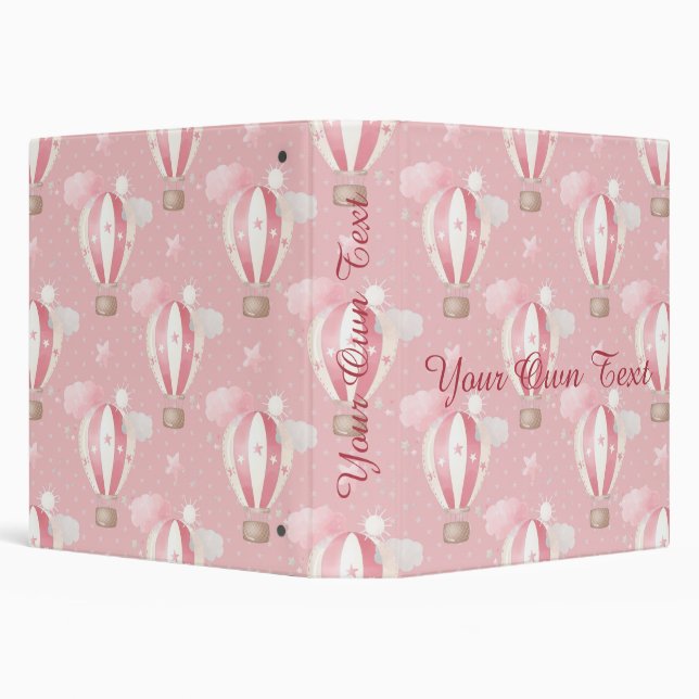 Pink Balloons Pattern 3 Ring Binder (Background)