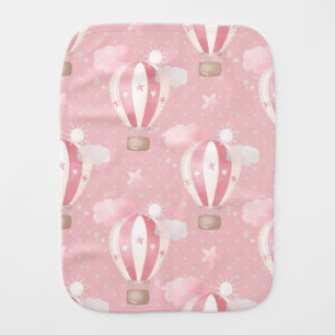 Pink Balloons Pattern Baby Burp Cloth
