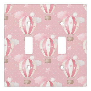 Pink Balloons Pattern Light Switch Cover
