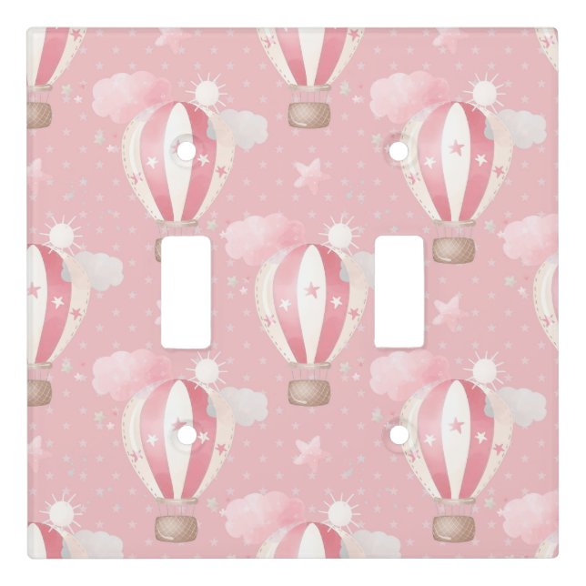 Pink Balloons Pattern Light Switch Cover (Front)