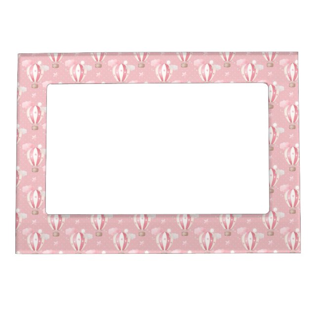 Pink Balloons Pattern Magnetic Frame (Front)