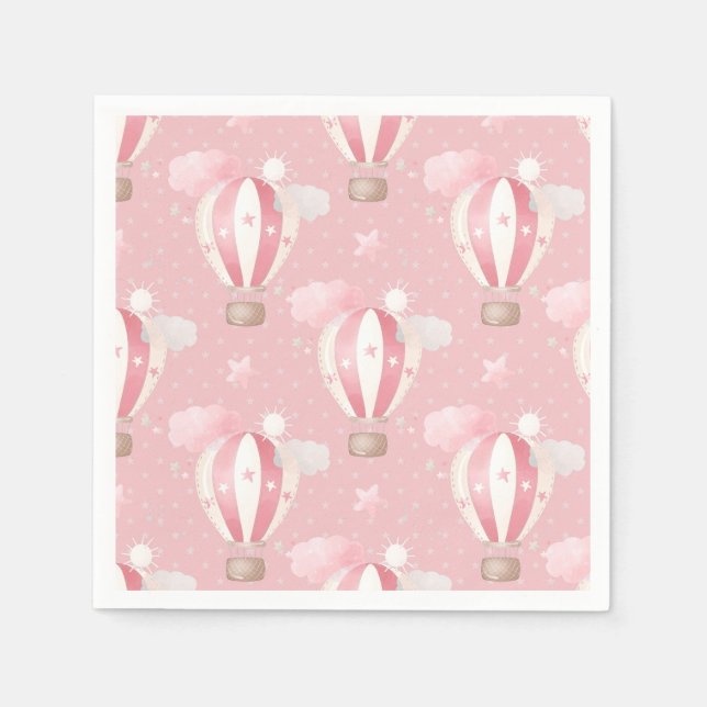 Pink Balloons Pattern Napkins (Front)