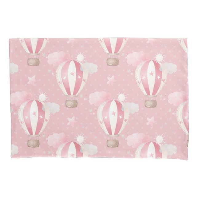 Pink Balloons Pattern Pillow Case (Front)